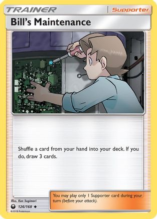 Bill's Maintenance/168  - Reverse Holofoil SM  Celestial Storm - Uncommon