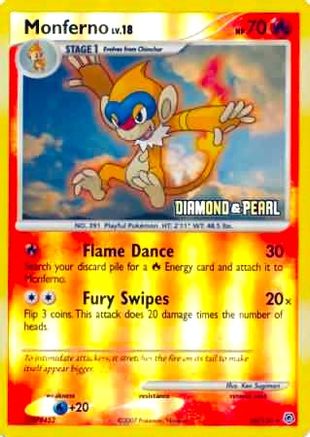 Monferno - 56/130 [Diamond & Pearl]/130  - Reverse Holofoil Burger King Promos - Promo