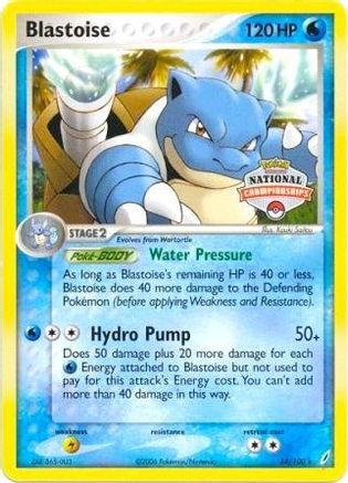 Blastoise - 14/100 (National Championships)/100  League & Championship Cards - Promo