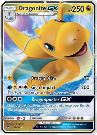 Dragonite GX 037  - Holofoil Dragon Majesty - Ultra Rare