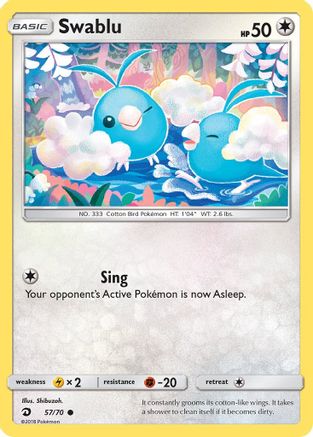 Swablu (57) (57) 057  - Reverse Holofoil Dragon Majesty - Common