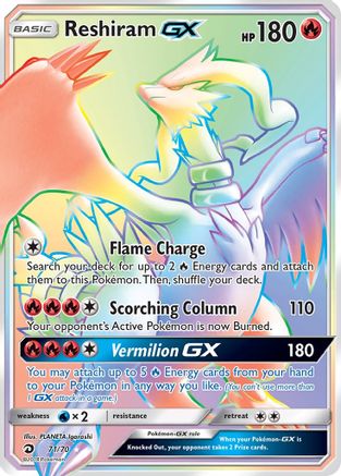 Reshiram GX (Secret)  - Holofoil Dragon Majesty - Secret Rare