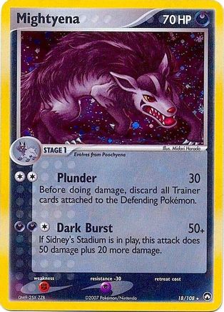 Mightyena - 18/108 (Cosmos Holo)/108  - Holofoil Deck Exclusives - Holo Rare