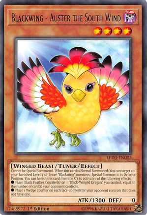 Blackwing - Auster the South Wind (LED3-EN025) - Legendary Duelists: White Dragon Abyss 1st Edition