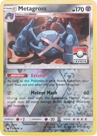 Metagross (Pokemon League) 095/168  - Reverse Holofoil League & Championship Cards - Promo