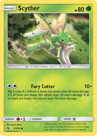 Scyther 003  - Reverse Holofoil SM  Lost Thunder - Common