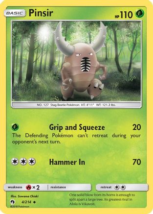 Pinsir  - Reverse Holofoil SM  Lost Thunder - Uncommon