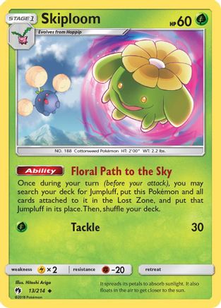 Skiploom 013  - Reverse Holofoil SM  Lost Thunder - Uncommon