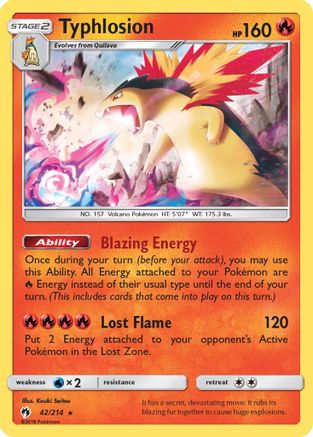 Typhlosion 042  - Holofoil SM  Lost Thunder - Holo Rare