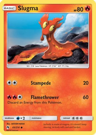 Slugma/214  - Reverse Holofoil SM  Lost Thunder - Common