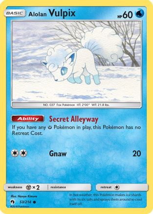 Alolan Vulpix 053  SM  Lost Thunder - Common