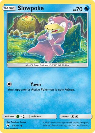 Slowpoke 054  - Reverse Holofoil SM  Lost Thunder - Common