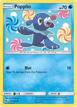 Popplio (65) (65) 065  - Reverse Holofoil SM  Lost Thunder - Common