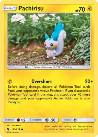 Pachirisu 080  - Reverse Holofoil SM  Lost Thunder - Common