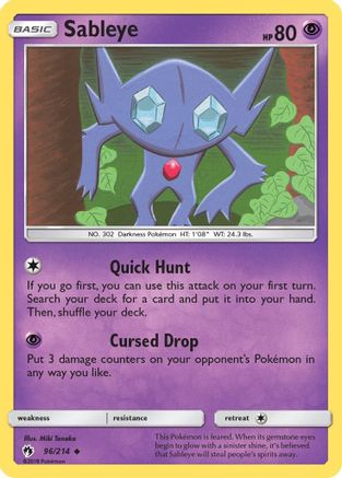 Sableye 096  SM  Lost Thunder - Uncommon