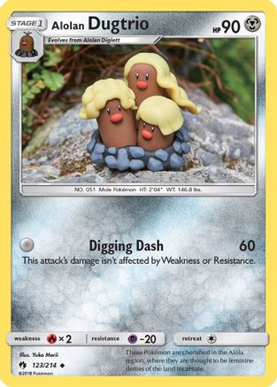 Alolan Dugtrio 123  - Reverse Holofoil SM  Lost Thunder - Uncommon