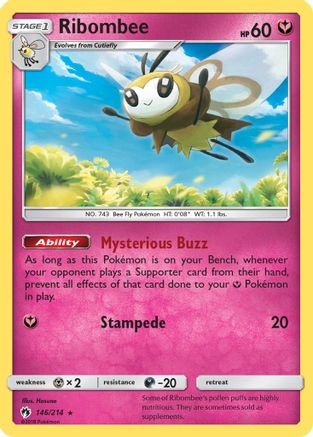 Ribombee 146/214  - Reverse Holofoil SM  Lost Thunder - Rare