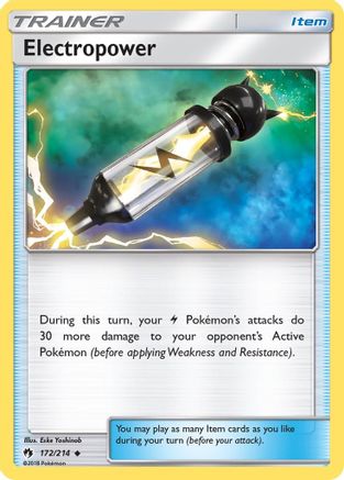 Electropower 172  - Reverse Holofoil SM  Lost Thunder - Uncommon