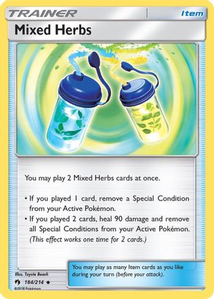 Mixed Herbs 184  - Reverse Holofoil SM  Lost Thunder - Uncommon