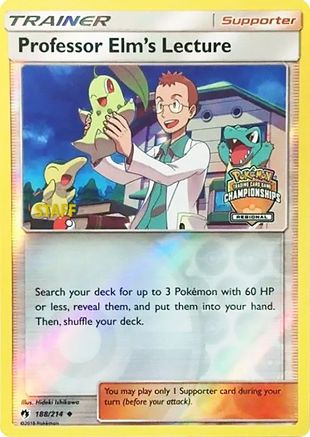 Professor Elm's Lecture - 188/214 (Regional Championships) [Staff]/214  - Reverse Holofoil League & Championship Cards - Promo