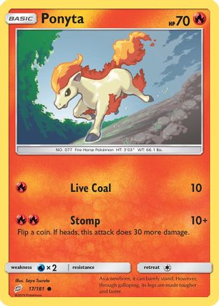 Ponyta 017  - Reverse Holofoil SM  Team Up - Common