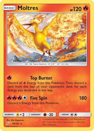 Moltres 019  - Reverse Holofoil SM  Team Up - Holo Rare