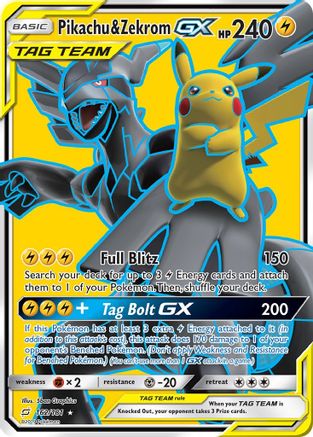 Pikachu & Zekrom GX (Full Art)/181  - Holofoil SM  Team Up - Ultra Rare