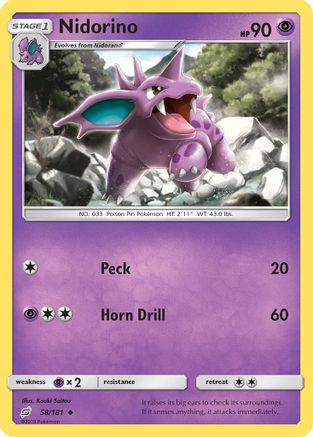 Nidorino 058  SM  Team Up - Uncommon