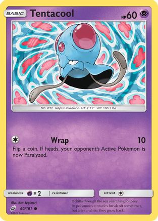 Tentacool 060  - Reverse Holofoil SM  Team Up - Common