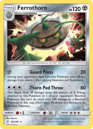 Ferrothorn  - Reverse Holofoil SM  Team Up - Rare