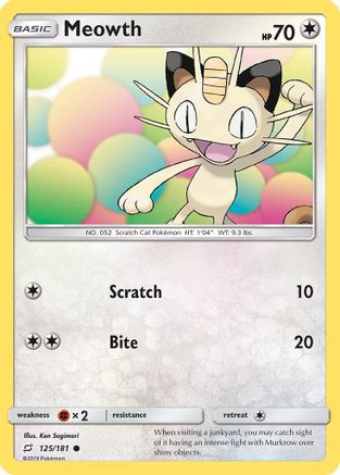 Meowth 125  SM  Team Up - Common