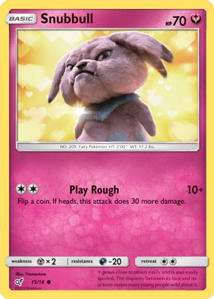 Snubbull (Holo Common) 015  - Holofoil Detective Pikachu - Common