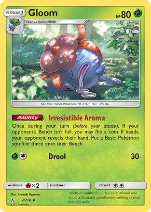 Gloom 007  - Reverse Holofoil SM  Unbroken Bonds - Uncommon