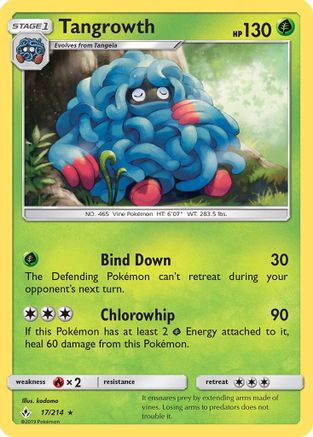 Tangrowth  - Reverse Holofoil SM  Unbroken Bonds - Rare