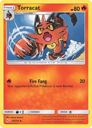 Torracat 028  SM  Unbroken Bonds - Uncommon