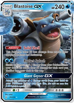 Blastoise GX 035  - Holofoil SM  Unbroken Bonds - Ultra Rare