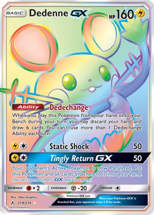 Dedenne GX (Secret)  - Holofoil SM  Unbroken Bonds - Secret Rare