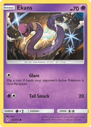 Ekans 062  - Reverse Holofoil SM  Unbroken Bonds - Common