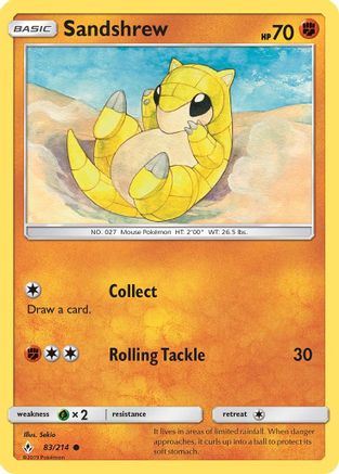 Sandshrew 083  SM  Unbroken Bonds - Common