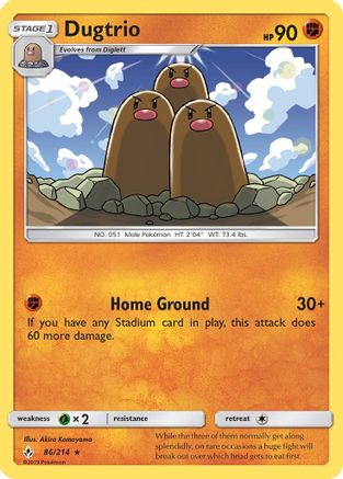 Dugtrio  - Reverse Holofoil SM  Unbroken Bonds - Rare