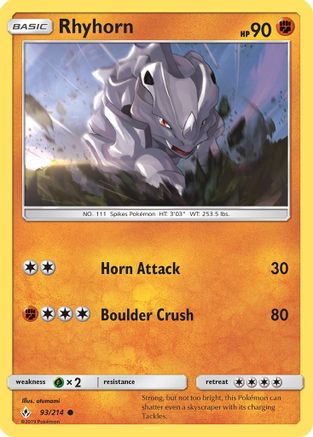 Rhyhorn (93) (93) 093/214  SM  Unbroken Bonds - Common