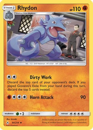 Rhydon 094  SM  Unbroken Bonds - Uncommon