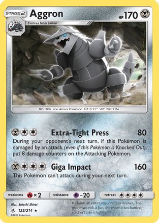 Aggron/214  SM  Unbroken Bonds - Rare