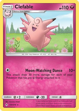 Clefable 133  SM  Unbroken Bonds - Rare