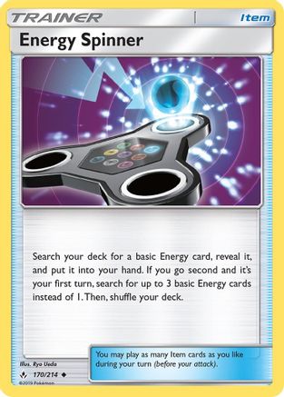 Energy Spinner 170  - Reverse Holofoil SM  Unbroken Bonds - Uncommon