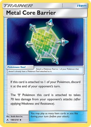 Metal Core Barrier 180  - Reverse Holofoil SM  Unbroken Bonds - Uncommon