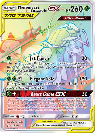 Pheromosa & Buzzwole GX (Secret)  - Holofoil SM  Unbroken Bonds - Secret Rare