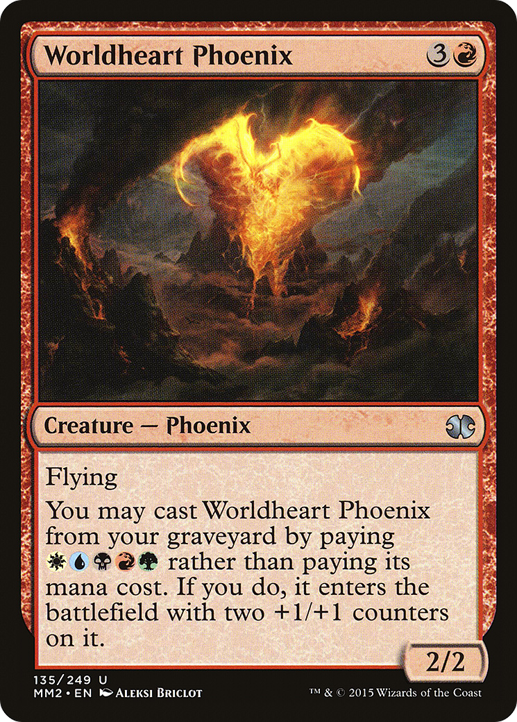 Worldheart Phoenix (MM2-135) - Modern Masters 2015 Foil