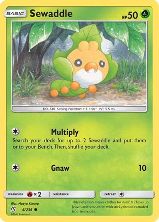 Sewaddle (6)  - Reverse Holofoil SM  Unified Minds - Common