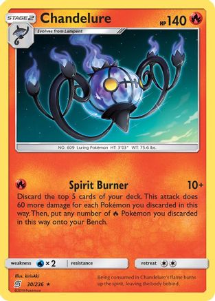 Chandelure/236  - Reverse Holofoil SM  Unified Minds - Holo Rare